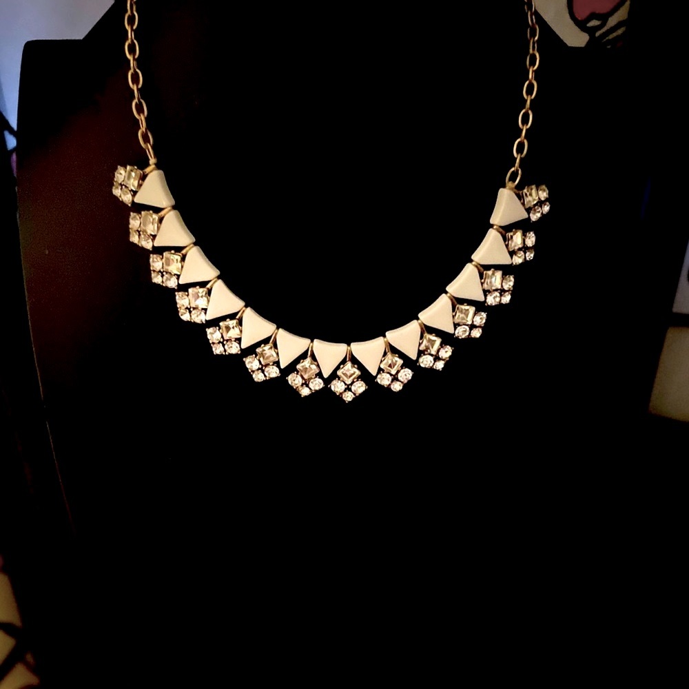 J Crew Chrystal rhinestone and acrylic statement necklace